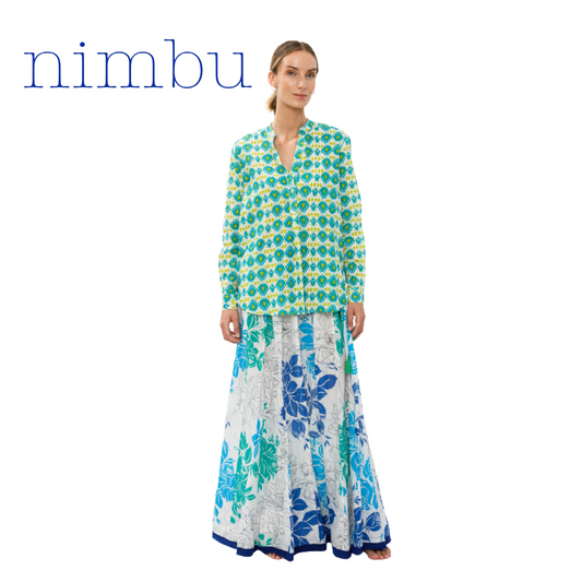 Nimbu Avani Shirt in IKat Peacock