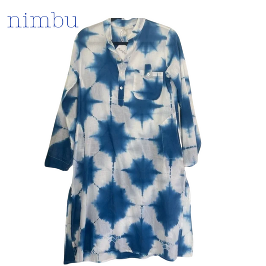 Nimbu Dara Dress in Royal Blue Tie Dye