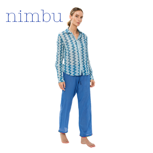 Nimbu Zu Shirt in Shibori Dusty Blue