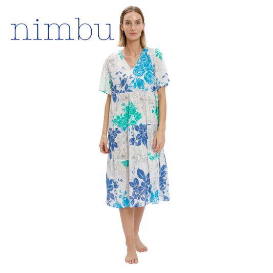 Nimbu Reva Dress in Primavera Blue