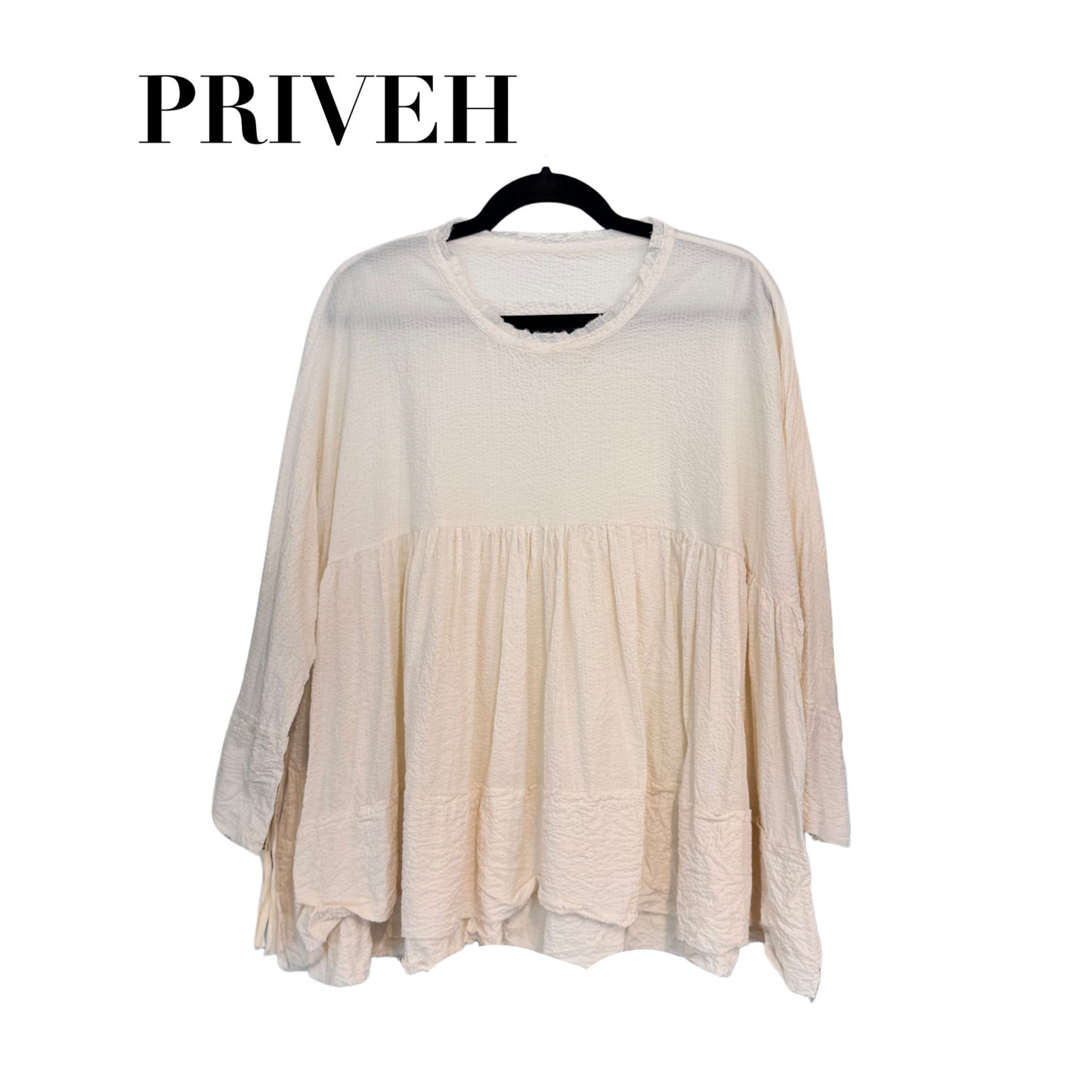 Priveh Textured Blouse in Natural