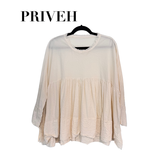 Priveh Textured Blouse in Natural