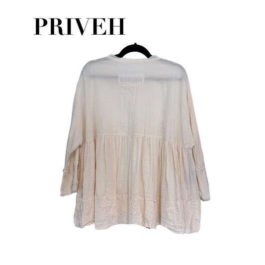 Priveh Textured Blouse in Natural