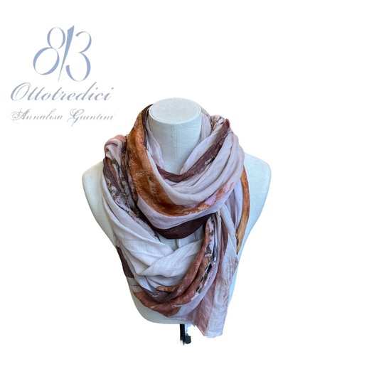 813 Ottotredici Abstract Landscape Print Scarf