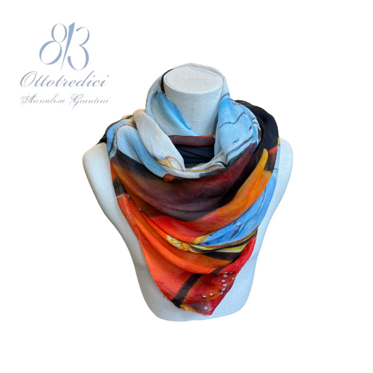 813 Ottotredici Salvador Dali The Persistence of Memory Print Scarf