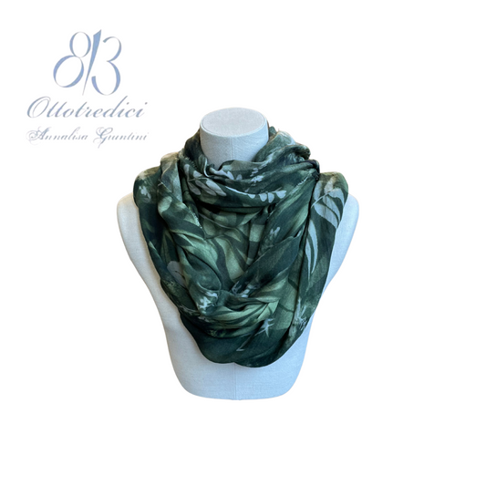 813 Ottotredici Leaf Print Scarf