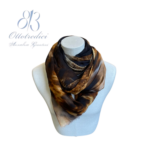 813 Ottotredici Tiger Print Scarf