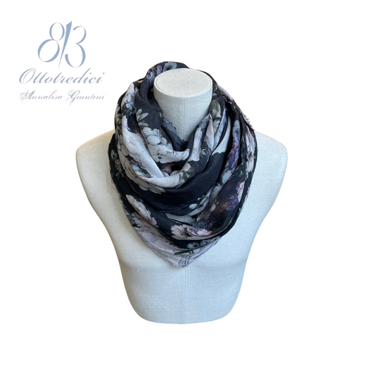 813 Ottotredici Rose Print Scarf