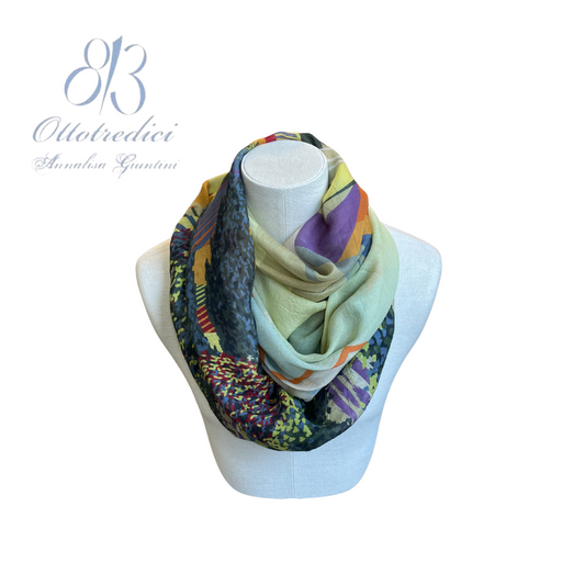 813 Ottotredici Italian Landscape Print Scarf