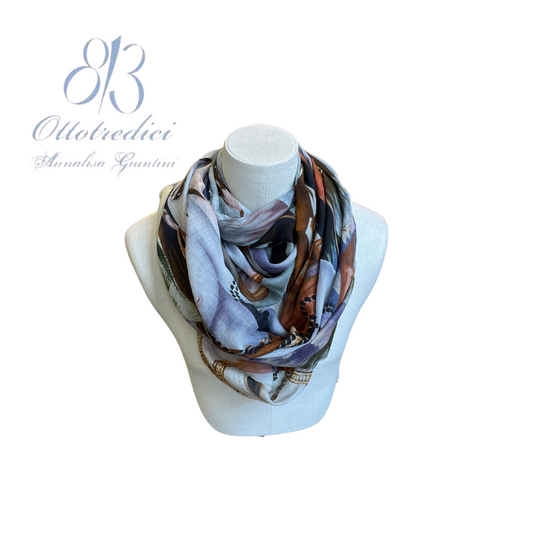 813 Ottotredici Lord Vishnu Print Scarf