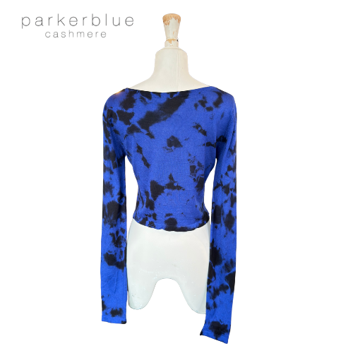 Parker Blue Cropped Cashmere Sweater