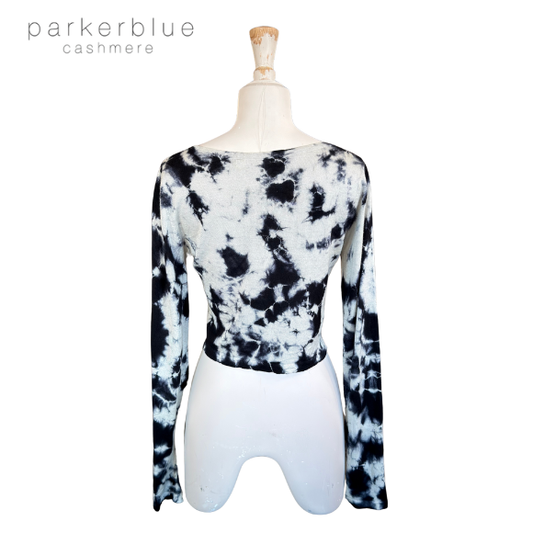 Parker Blue Cropped Cashmere Long Sleeve Shirt