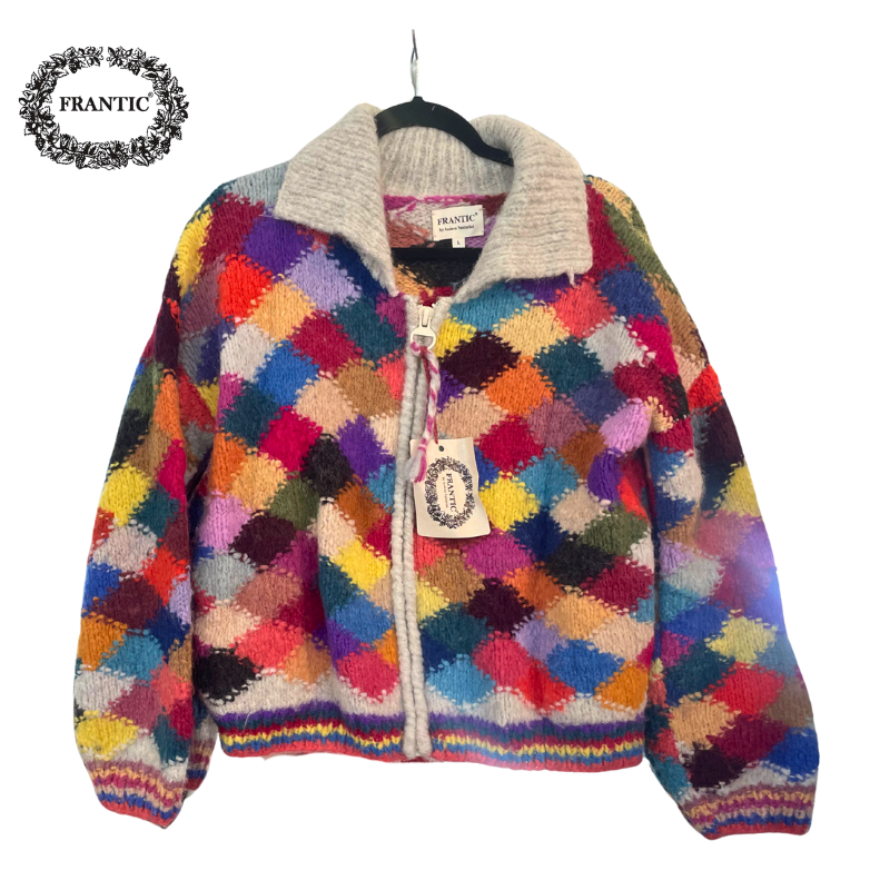 Frantic Kaleidoscopic Zip Up Sweater