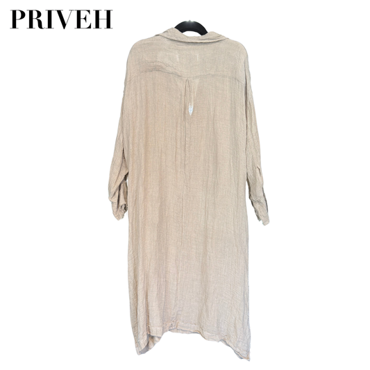 Priveh Long Sleeve Dress in Natural