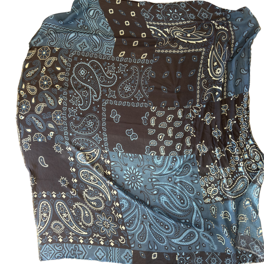 Ottotredici 813 Blue Paisley Printed Scarf