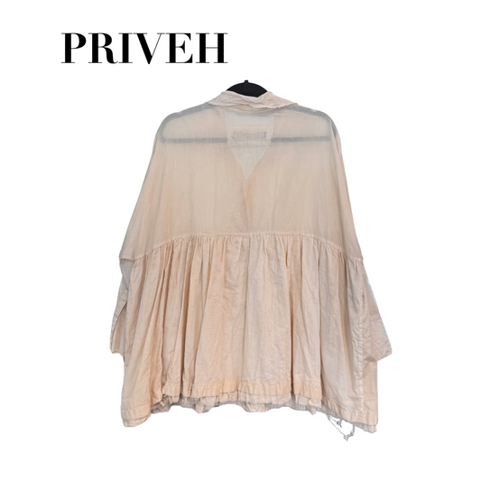 Priveh Half Button Down Blouse