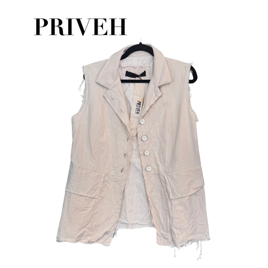 Priveh Button Down Sleeveless Jacket