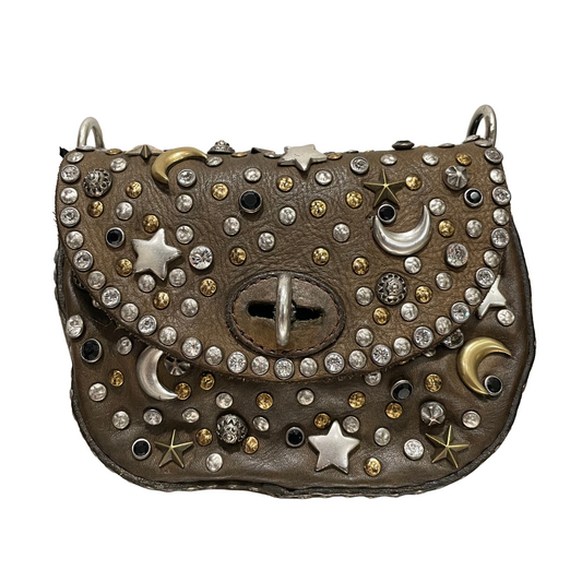 Campomaggi Embellished Shoulder Bag in Verde Militare