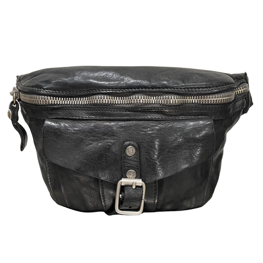 Campomaggi Fanny Pack with Buckle Detail in Nero