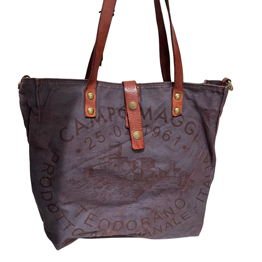 Campomaggi Canvas Tote in Borgogna