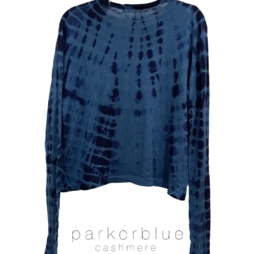 Parker Blue Cashmere blue and black tie dye sweater