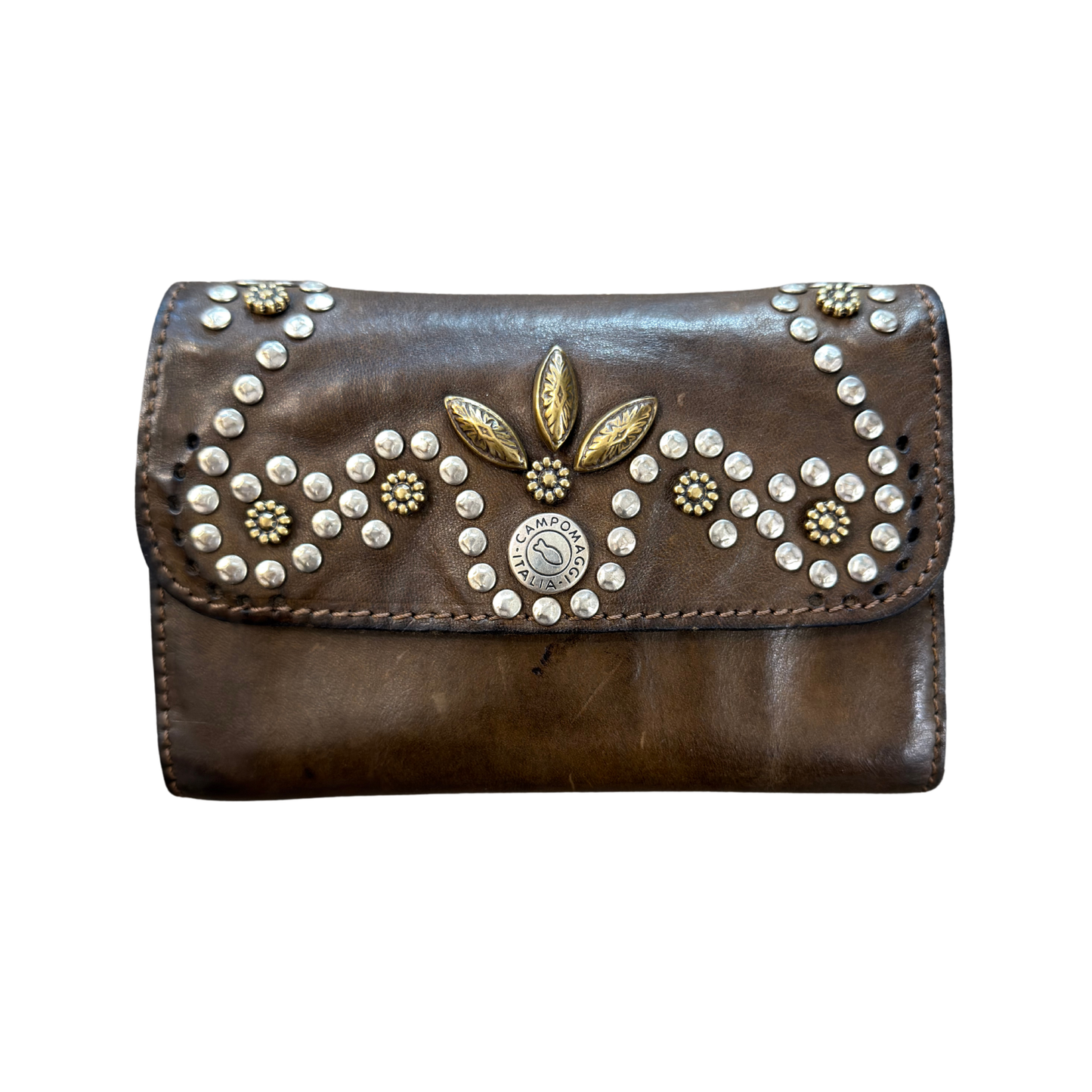 Studded Campomaggi Wallet in Military