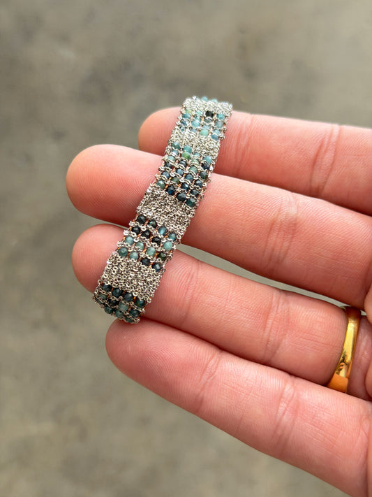 Dag Gioielli Rhodium Silver and Blue Tourmaline Bracelet
