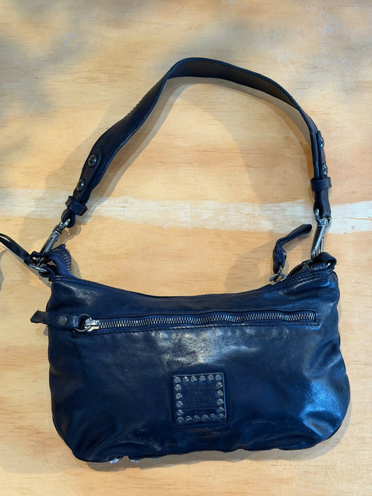 Campomaggi Leather Studded & Embellished Shoulder Bag in Blue