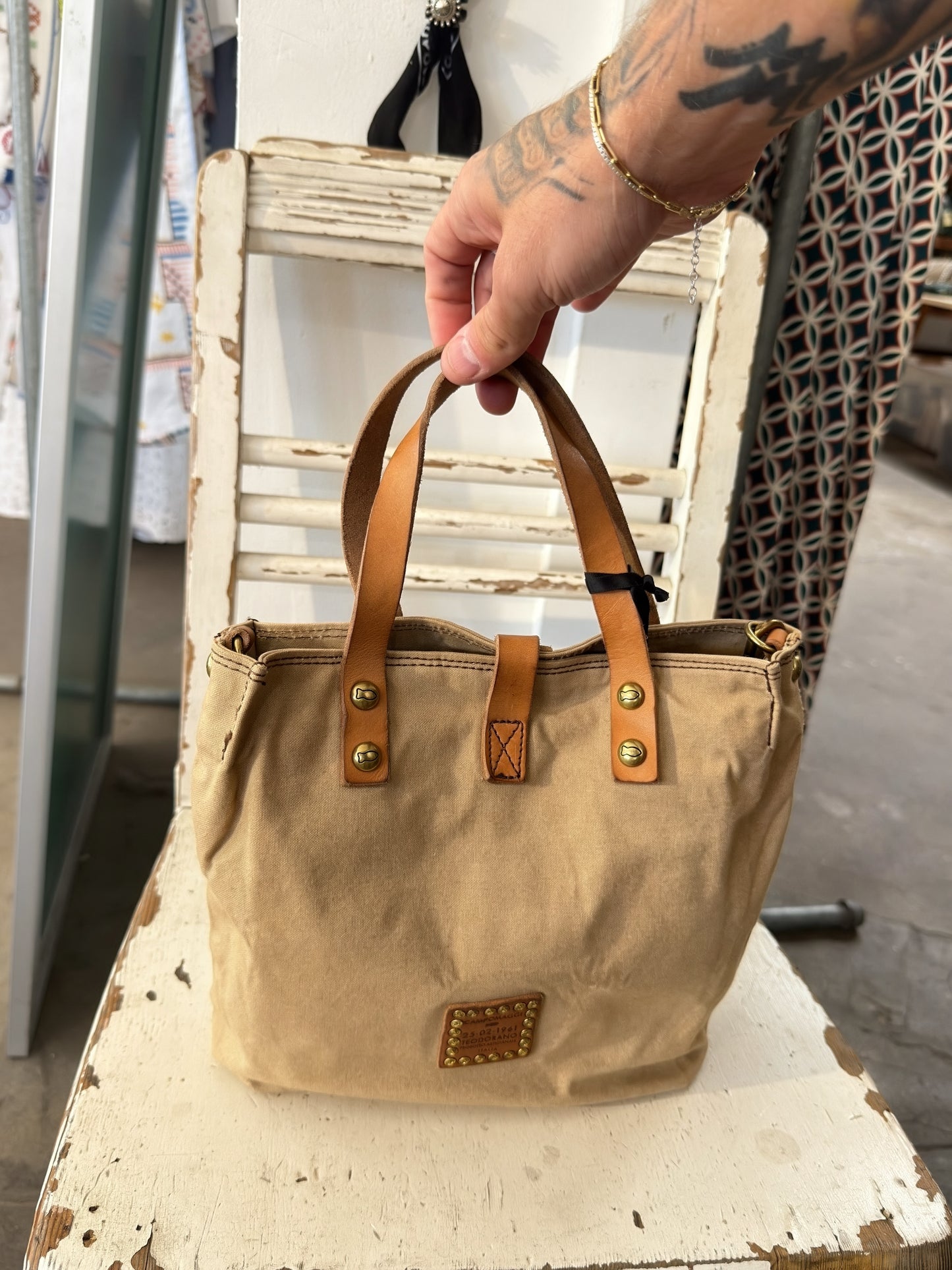 Campomaggi Genziana Shopping Bag with Teodorano Print
