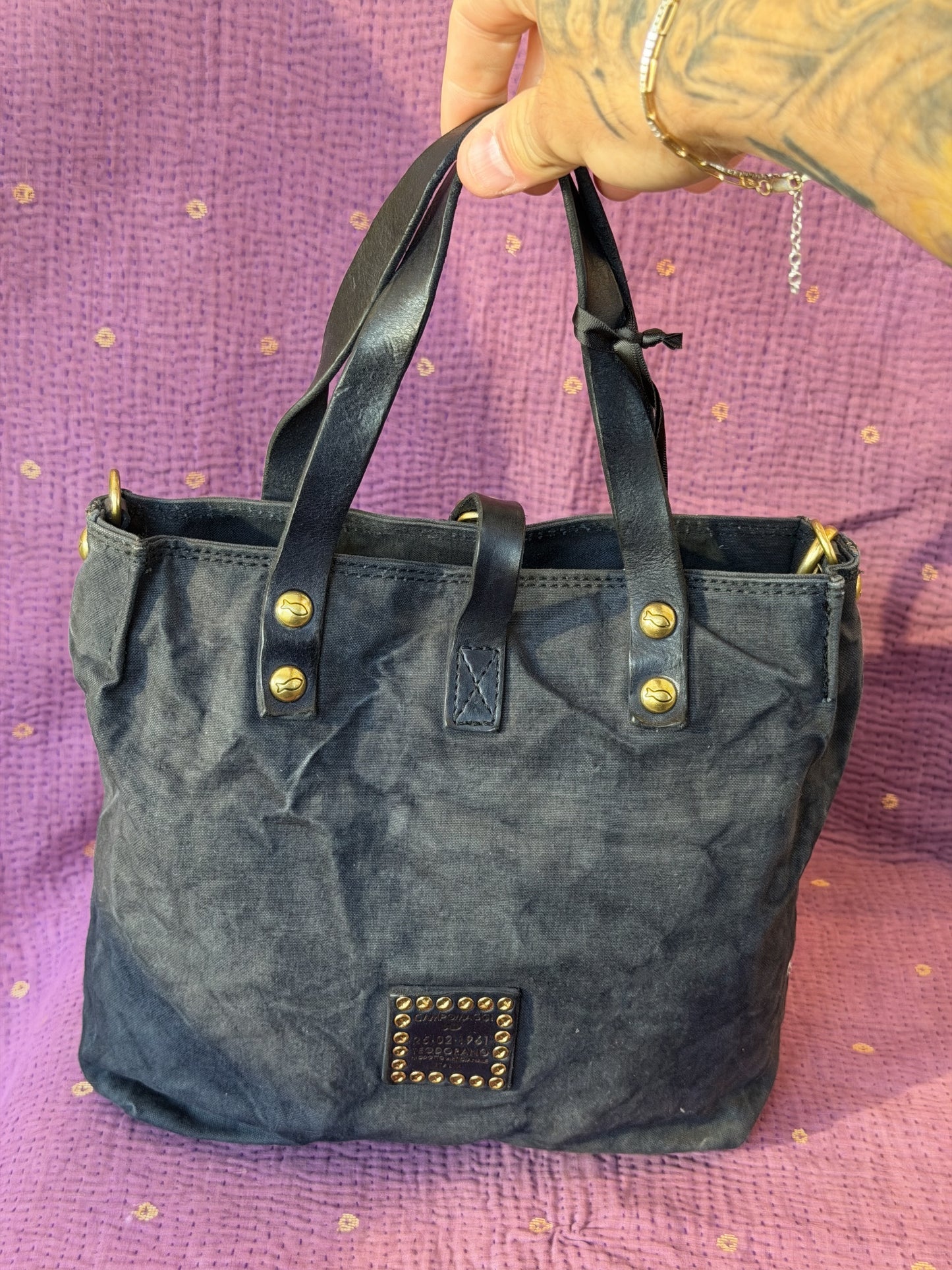 Campomaggi Genziana Shopping Bag with Teodorano Print