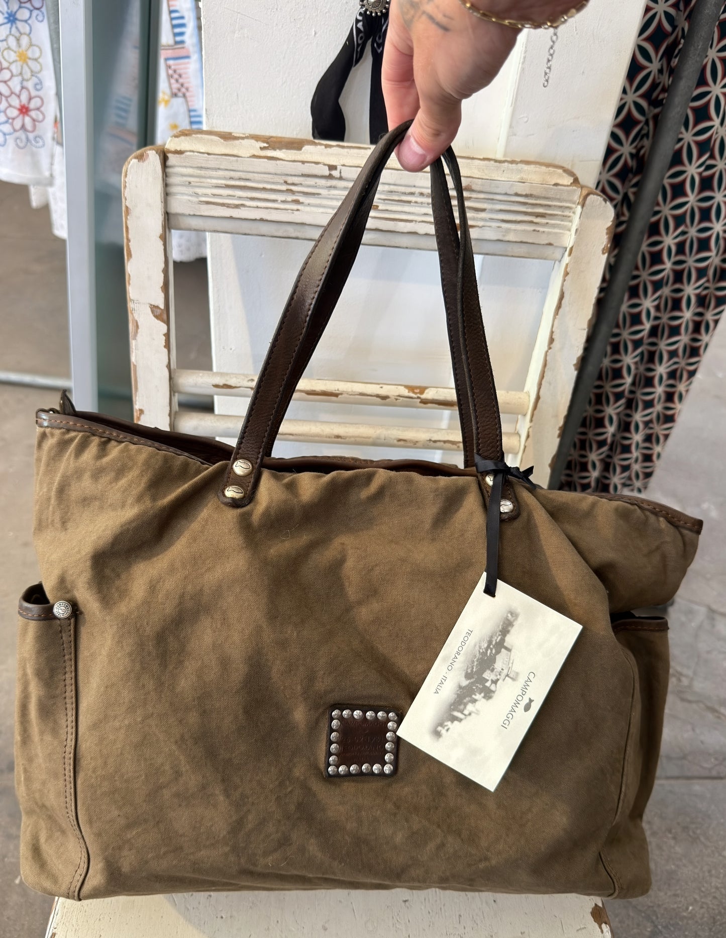 Campomaggi Weekend Canvas Bag in Military