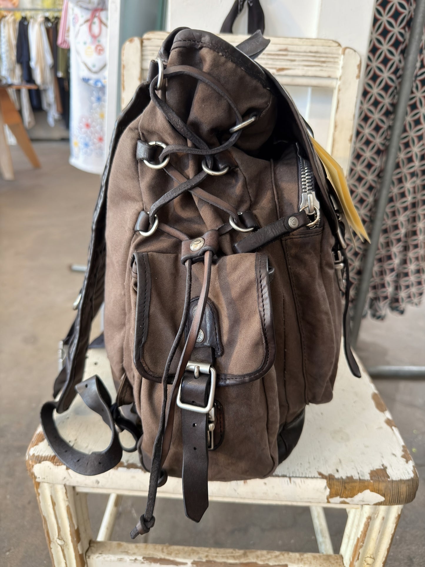 Campomaggi Canvas Backpack in Grigio
