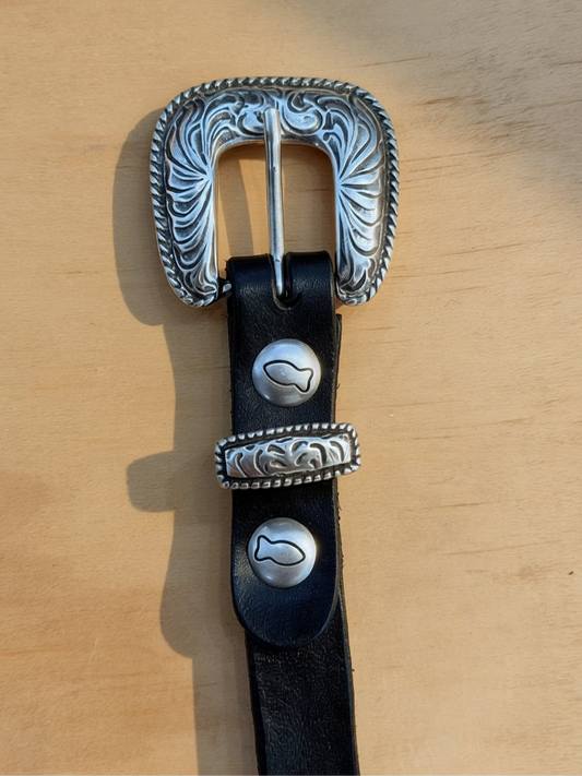 Campomaggi Leather Studded Belt in Black