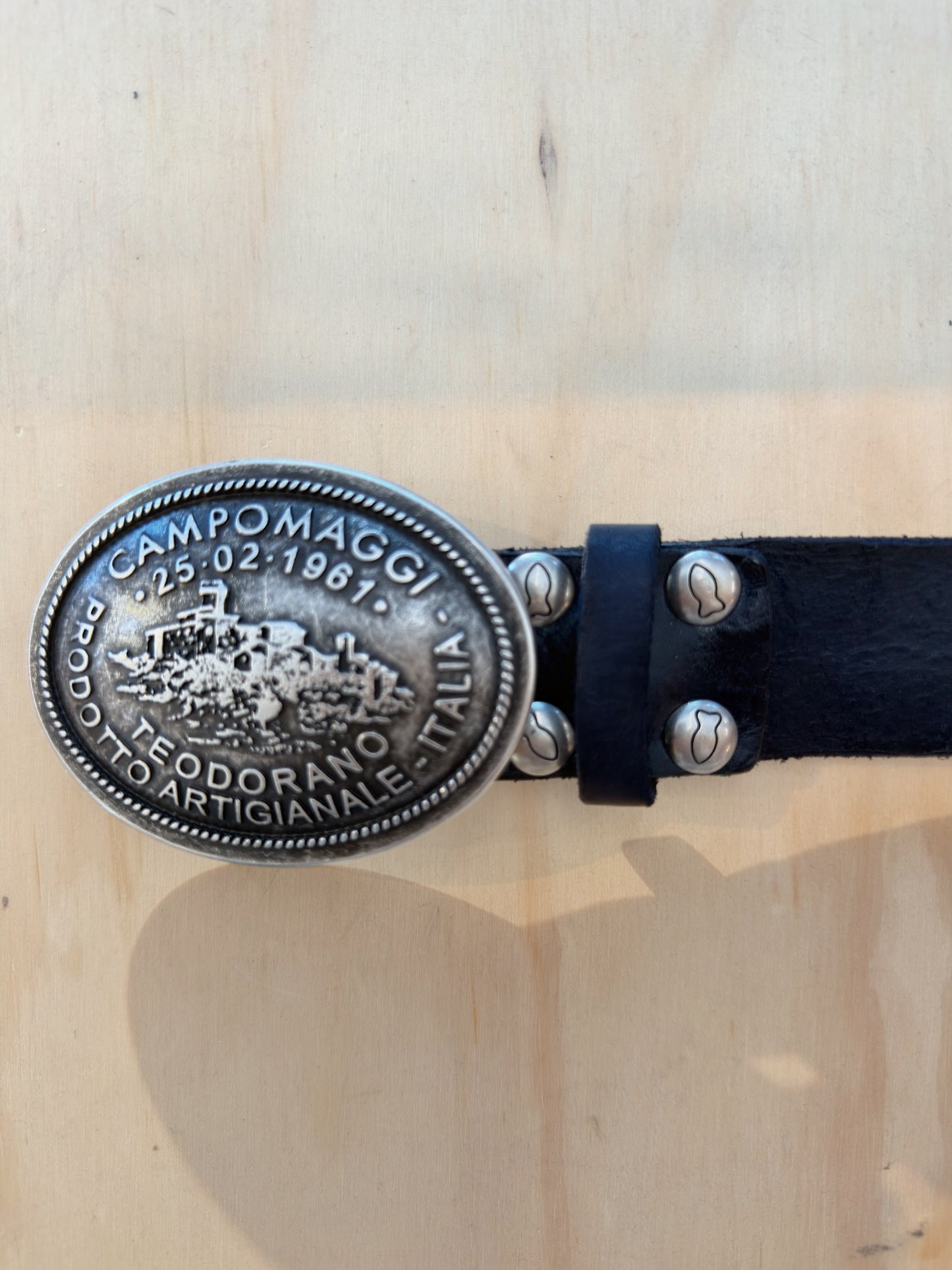 Campomaggi Leather Belt in Blue