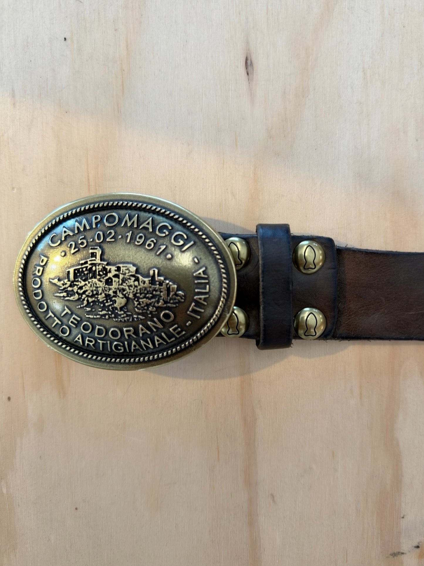 Campomaggi Leather Belt in Military Brown