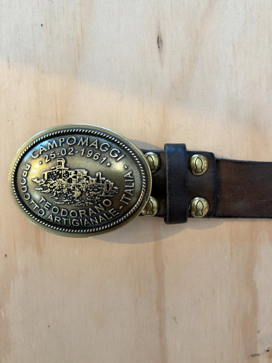 Campomaggi Leather Belt in Military Brown