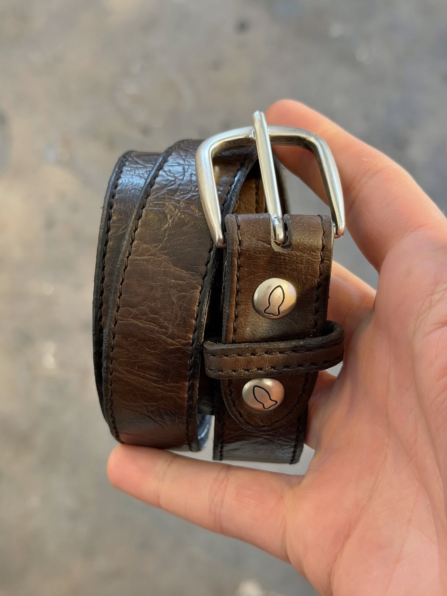 Campomaggi Leather Belt in Grigio