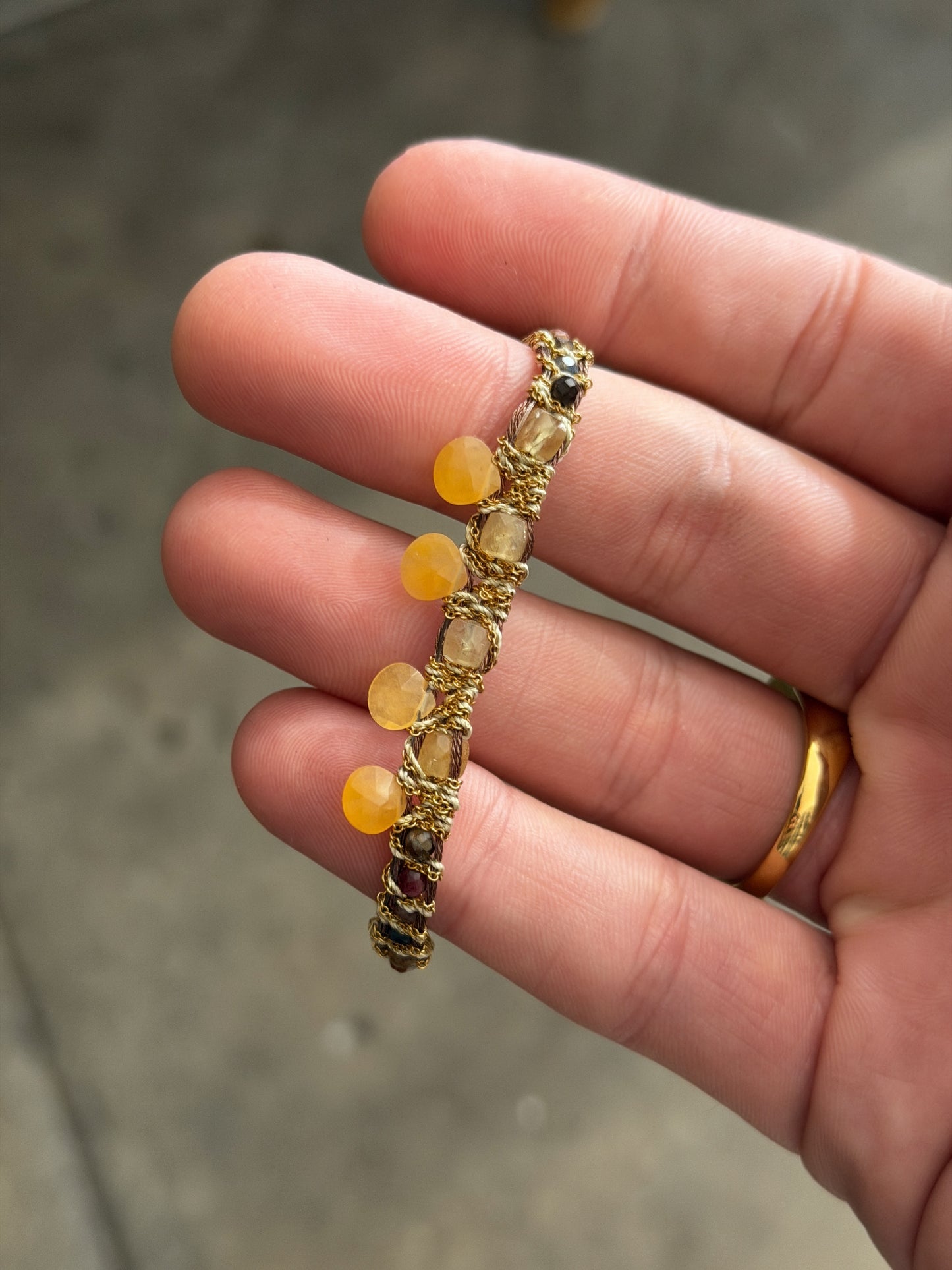 Dag Gioielli Bracelet 14k Gold Plated with Semi-Precious Stones