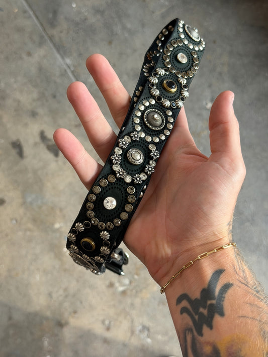 Campomaggi Leather Studded Cross-Body Strap in Bottilglia