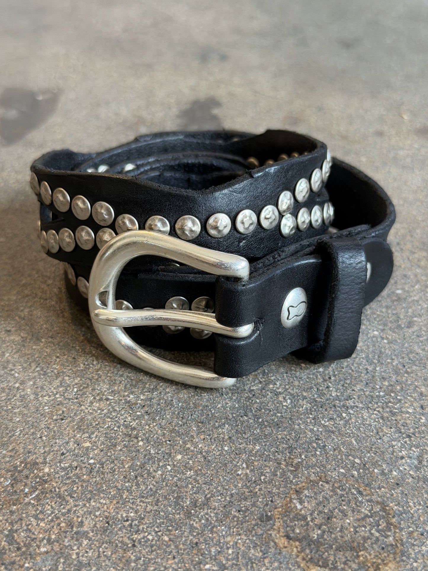 Campomaggi Leather Studded Belt in Black