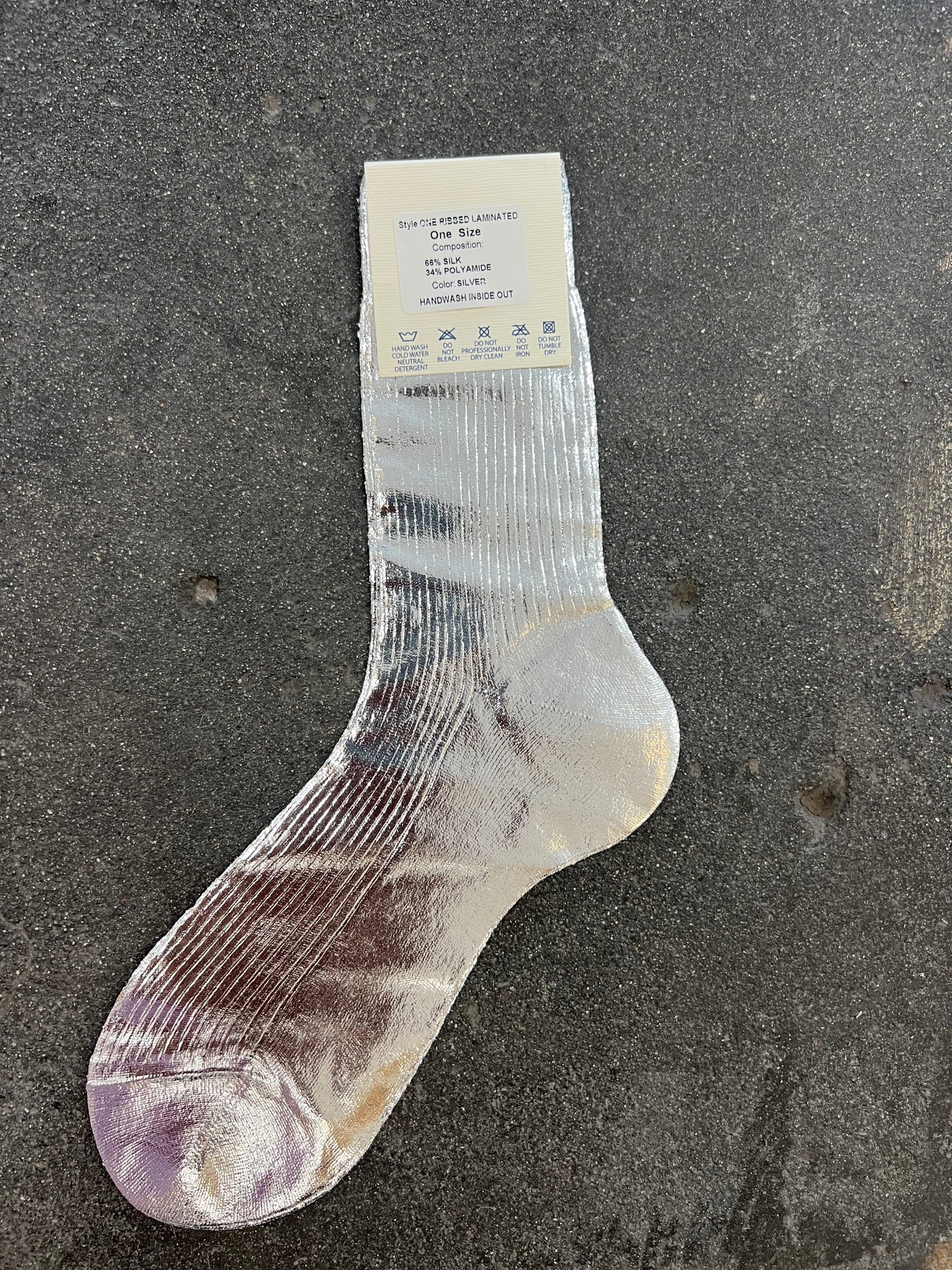 Maria La Rosa Laminated Socks in Silver