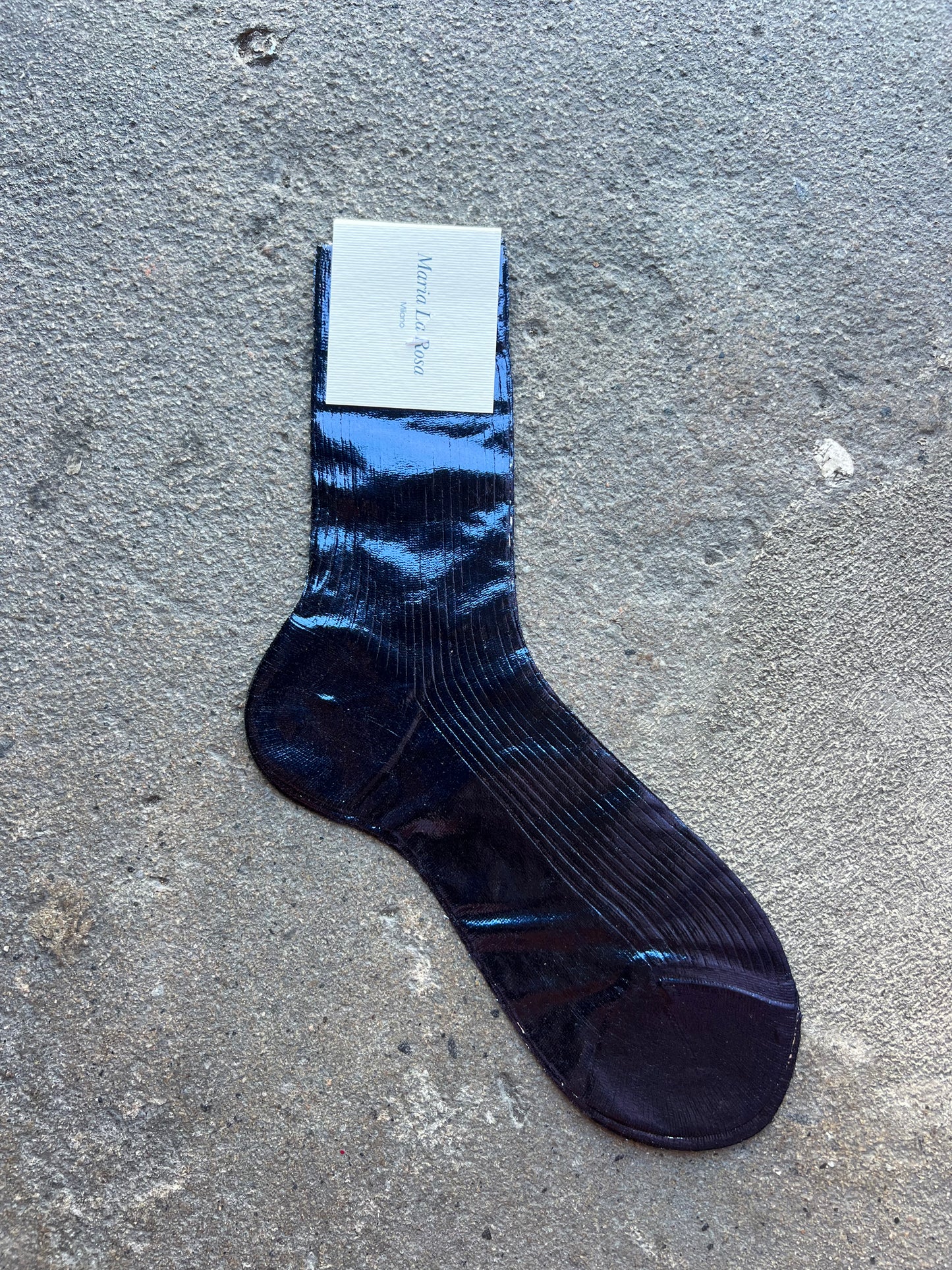 Maria La Rosa Laminated Socks in Navy