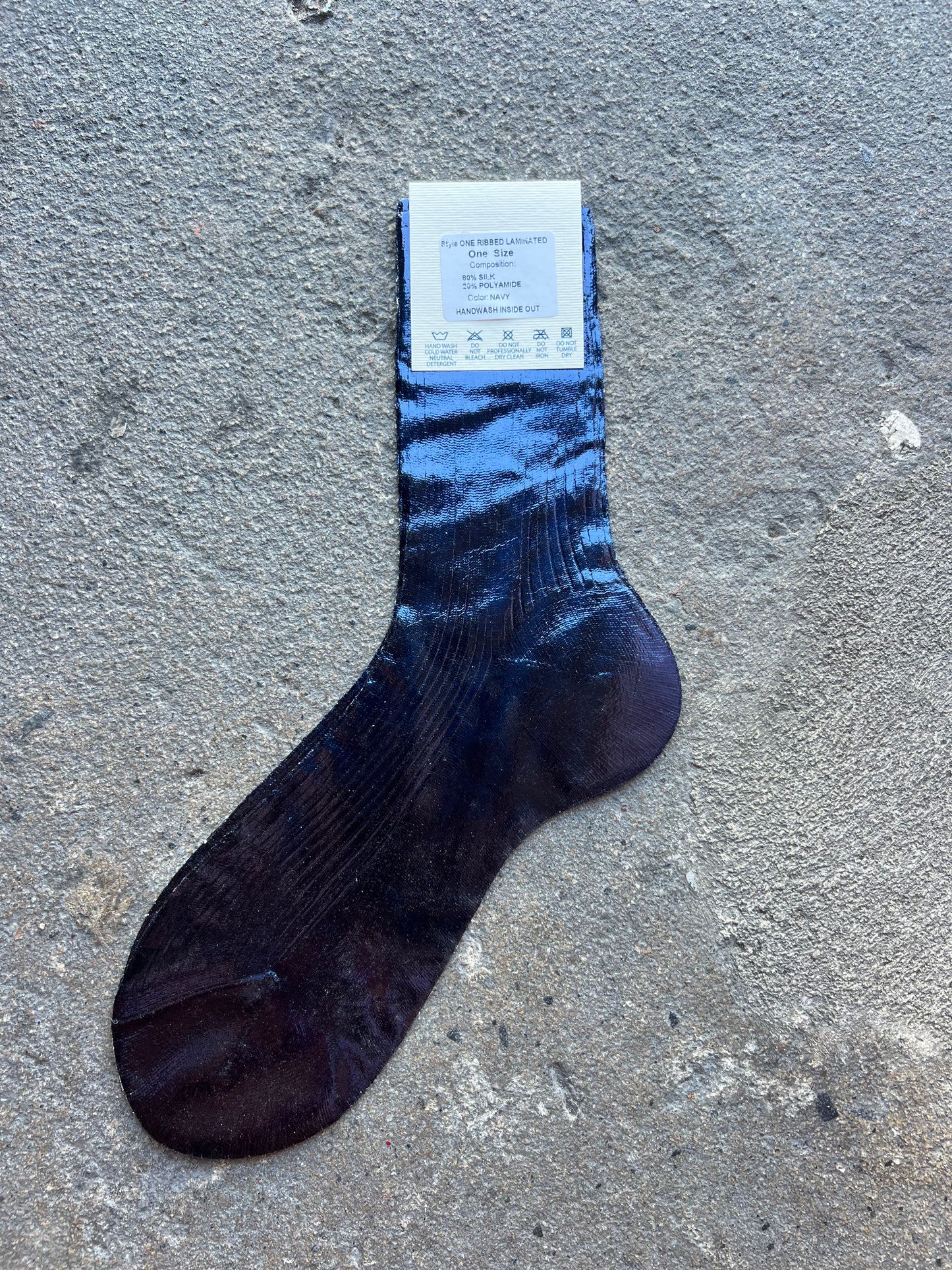 Maria La Rosa Laminated Socks in Navy