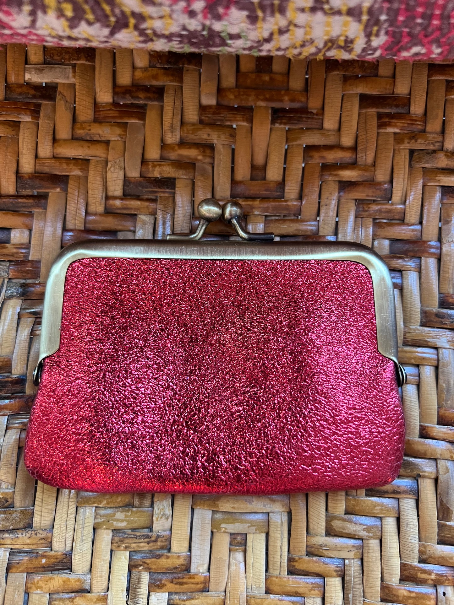 Boheme Wallet - Kiss Lock frame  in Red