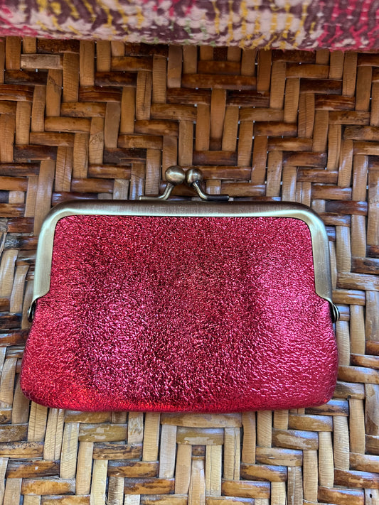 Boheme Wallet - Kiss Lock frame  in Red