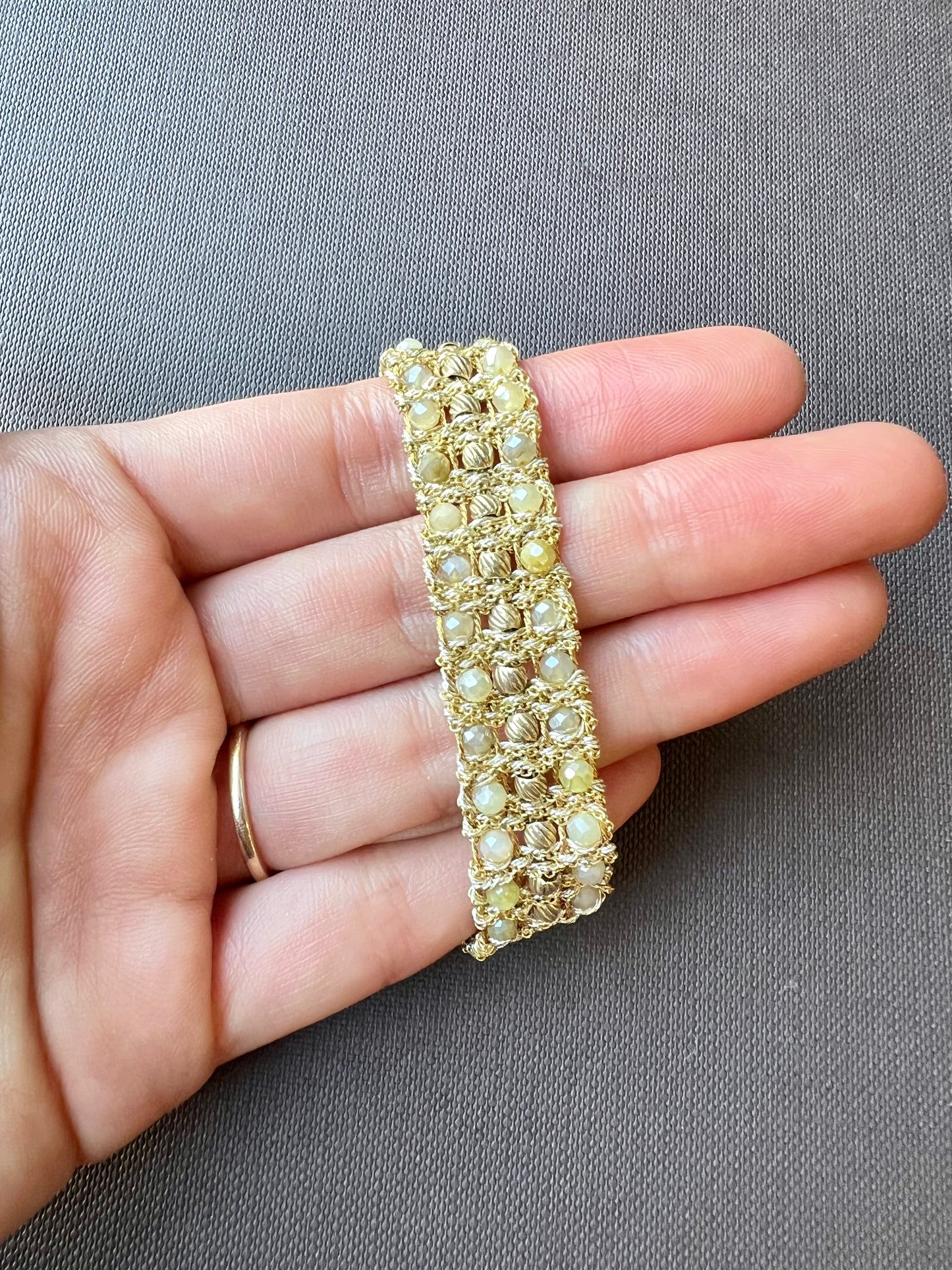 DAG Gold Moonstone Woven Bracelet