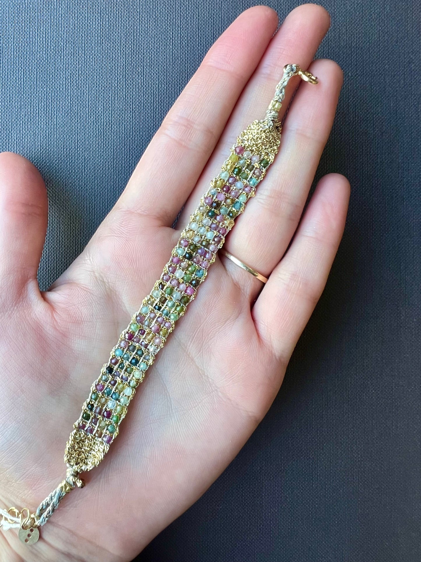 Dag Woven Gold Gemstones Bracelet