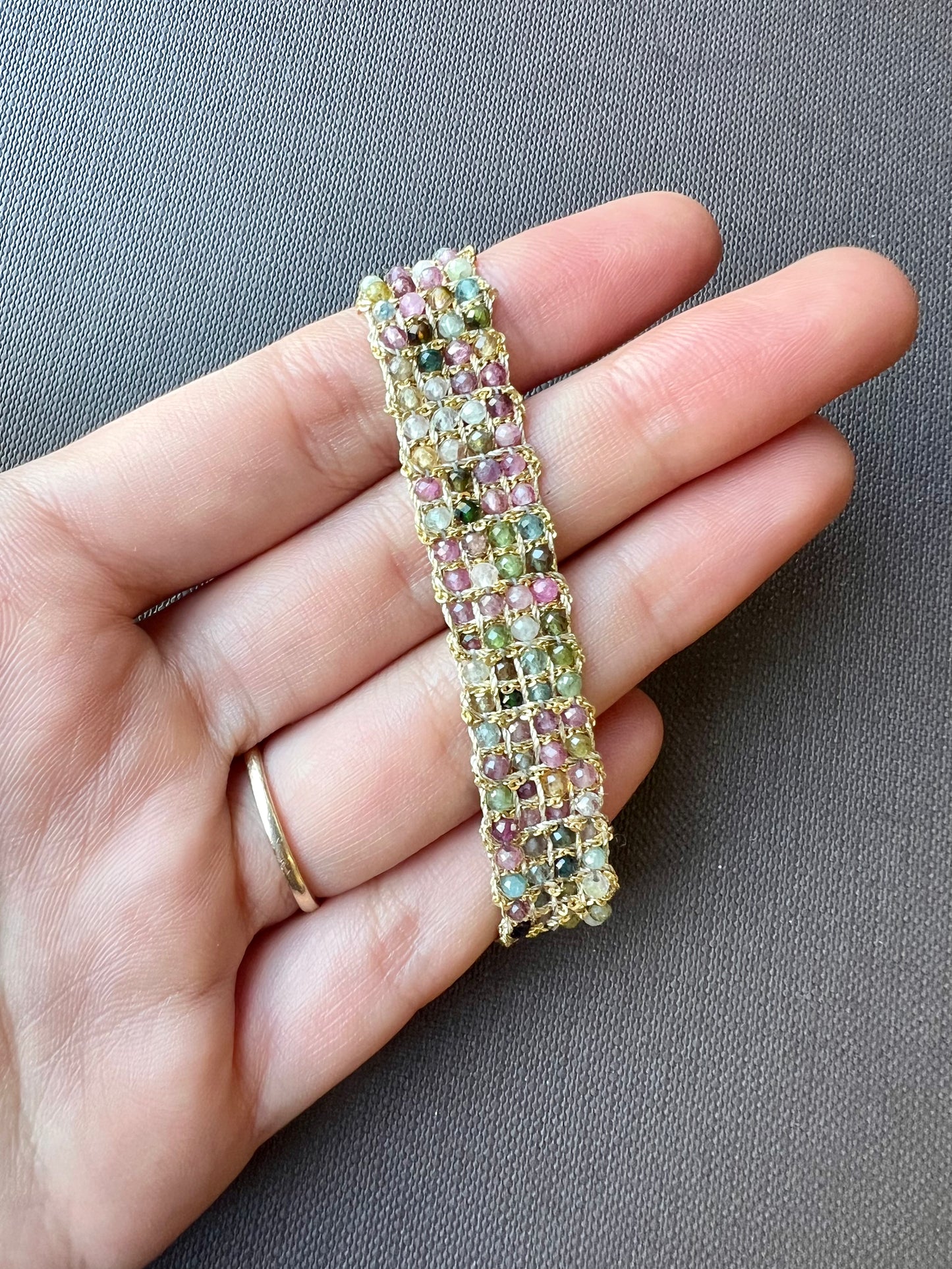 Dag Woven Gold Gemstones Bracelet