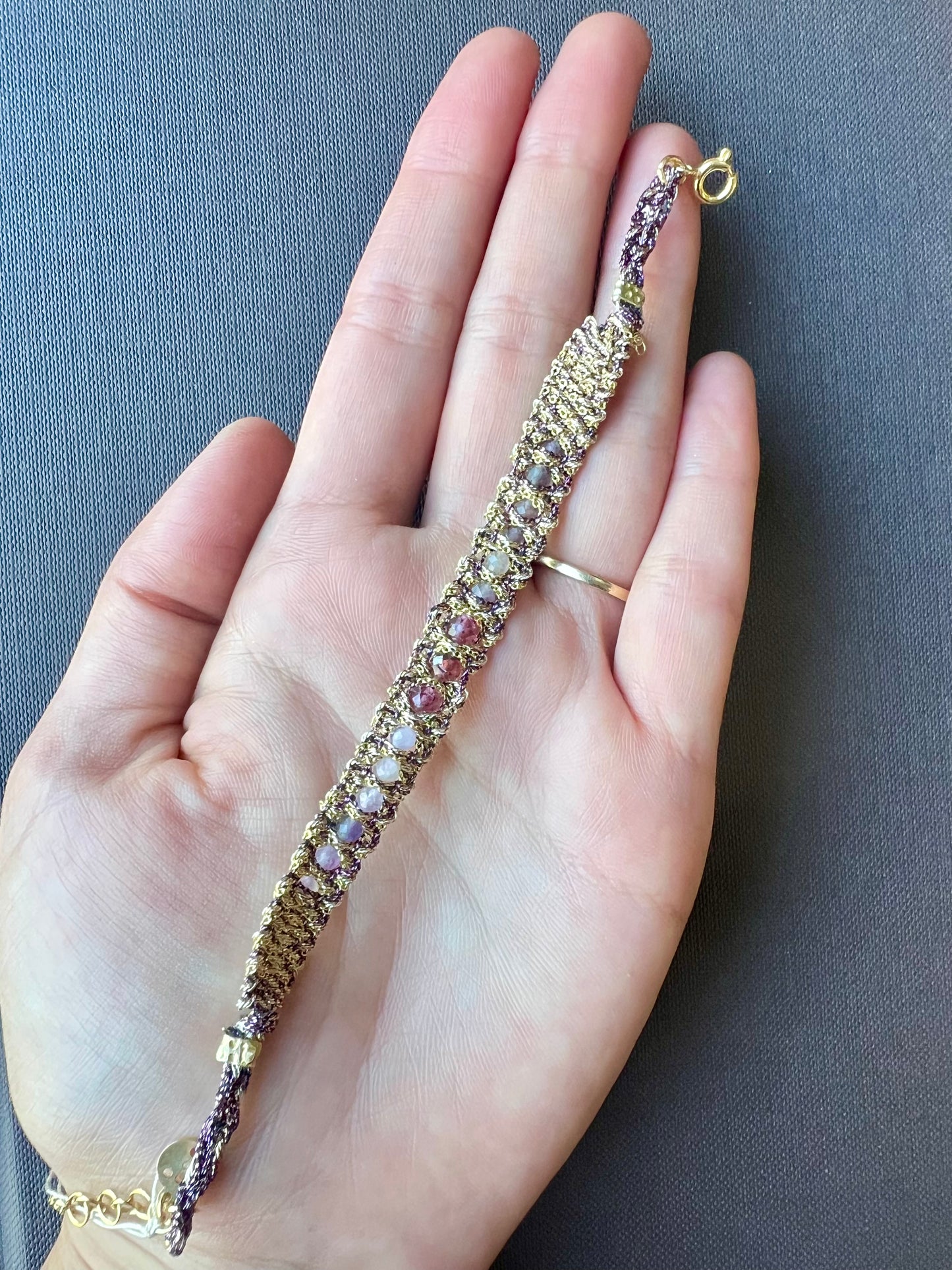 DAG Woven Gold Gemstone Bracelet