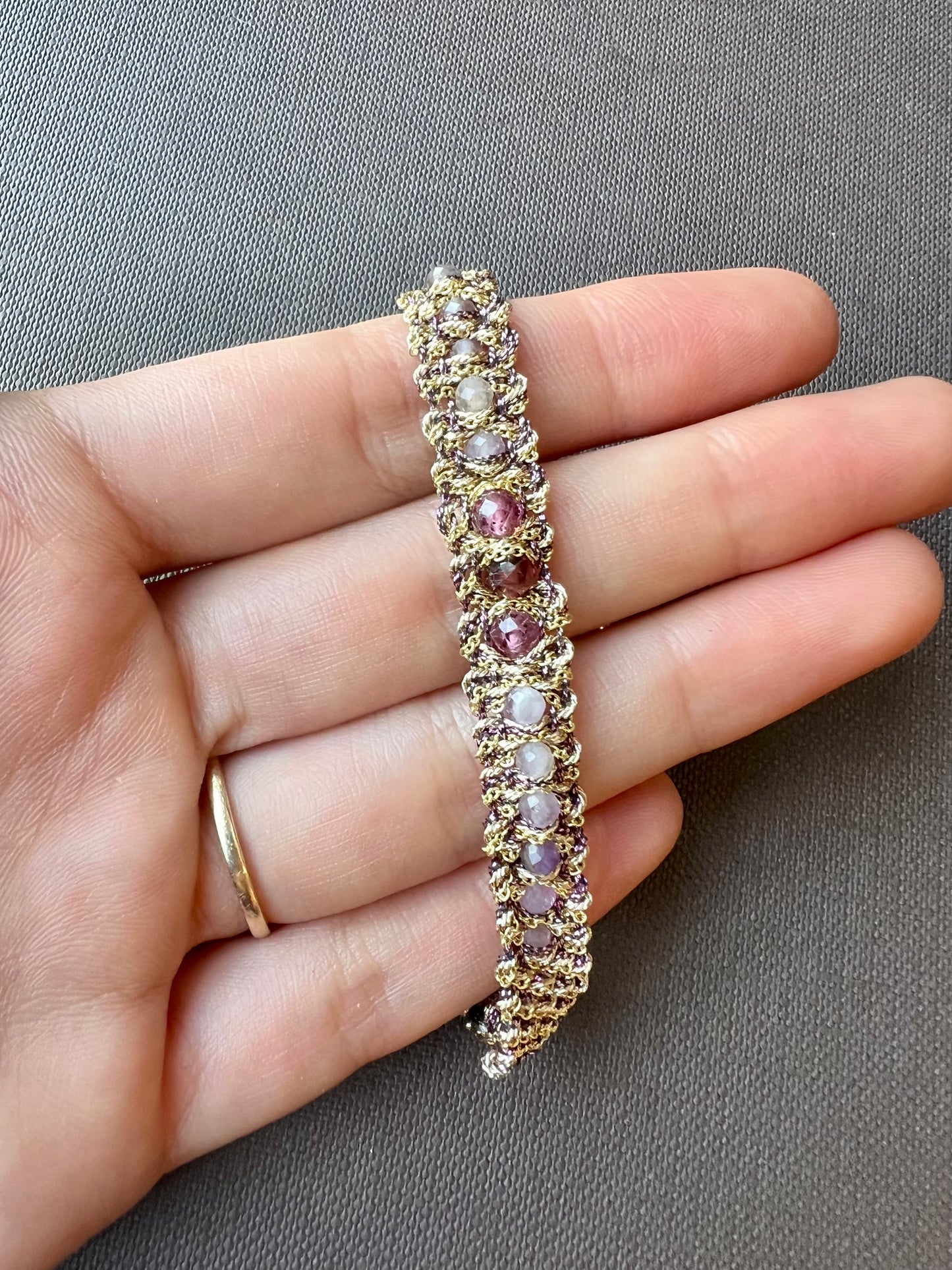 DAG Woven Gold Gemstone Bracelet